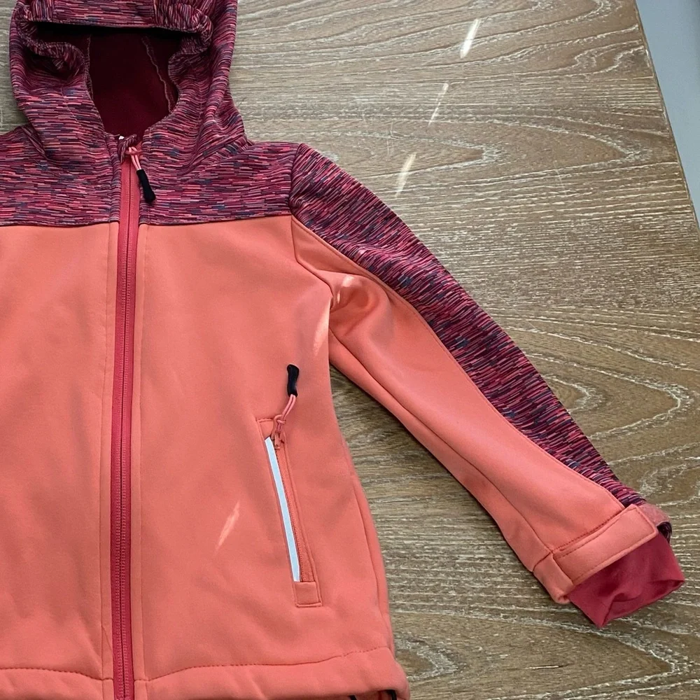 Crivit Toddler Girls Softshell Full Zip Hooded Jacket Pink Sz 2-4 YRS Outerwear